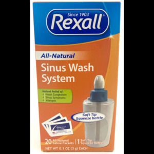Sealed Box Rexall All-Natural Sinus Wash System (20 Saline Packets) Exp. 06/24
